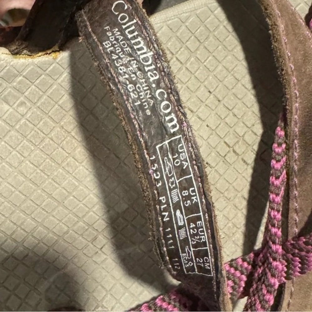 Columbia strappy leather woven women sandals US10 comfort cushion walkingsports - Picture 4 of 4